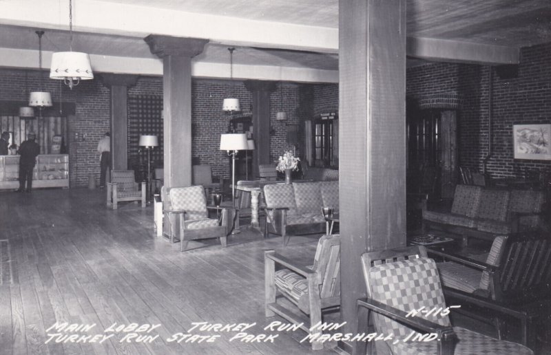 Indiana Marshall Turkey Run State Park The Turkey Run Inn Main Lobby Real Photo