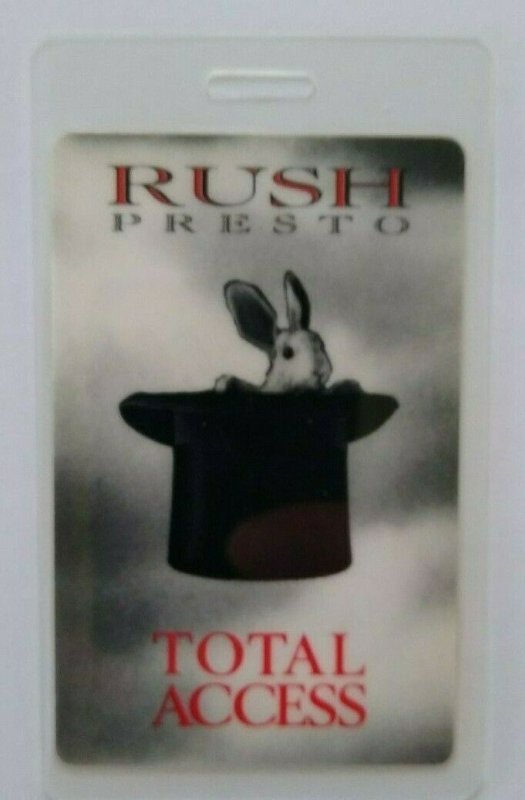 Rush Presto Backstage Pass Original 1990 Concert Tour Hard Rock Music Rabbit Hat