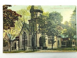 Vintage Postcard 1910's First Methodist Church Harvard IL Illinois