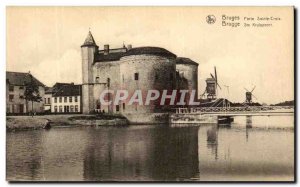 Postcard Old Bruges Gate Holy Cross Mills