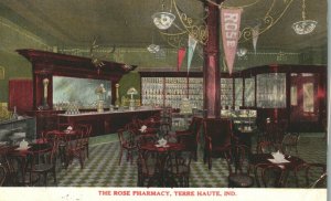 Terre Haute Indiana, The Rose Pharmacy Fountain, Interior View, Vintage Postcard