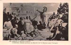 Pericles pronoce un discours der les depenses pour l'Acropole Athens Greece, ...