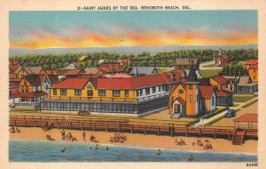 REHOBOTH BEACH DELAWARE DUPONT LAKE SAINT AGNES GROUPING OF 3 POSTCARDS (1940s)