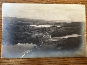 Early 1900's RPPC Postcard Real Photo Aerial View Of Hill Countryside