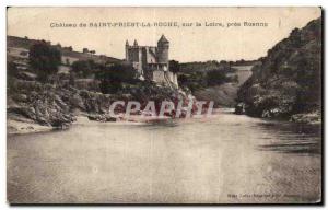 Old Postcard Chateau of Saint-Priest-la-Roche on the Loire near Roanne