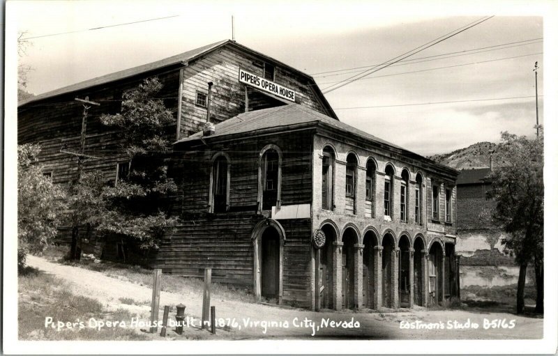 RPPC View of Piper's Opera House Virginia City NV Vintage Postcard G79