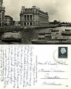 singapore, General Post Office, Boats (1950s) RPPC Rare Dutch Edition