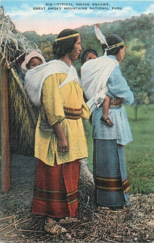 American Native typical indian squaws postcard