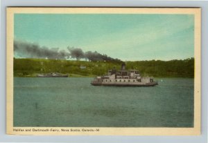 Halifax - Nova Scotia, Halifax and Dartmouth Ferry, Vintage Linen Postcard 