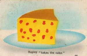 Ropley Winchester Takes The Cake Antique Food Comic Postcard