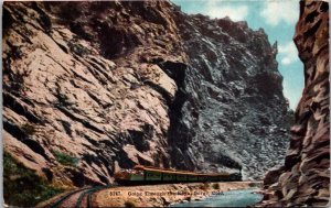 Trains The D & R G Railroad Going Through The Royal Gorge Colorado