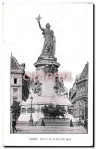 Old Postcard Paris Statue of the Republic