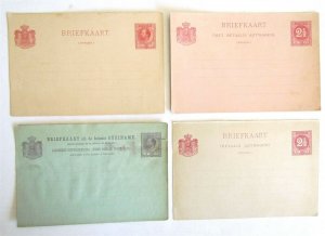 SURINAME lot of 4 ANTIQUE POSTCARDS STATIONERY CARDS