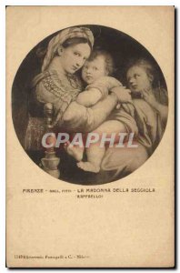 Old Postcard Firenze Madonna della Seggiola