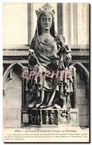 Old Postcard The Sense altar statue of the virgin cathedral