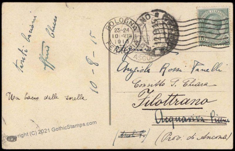 Italy WWI Patriotic Anti German Artist Bertiglia Postcard G73078