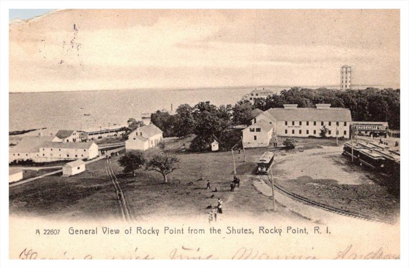 Rhode island Warwick ,  Aerial View of Rocky Point , Trains and Turnaround