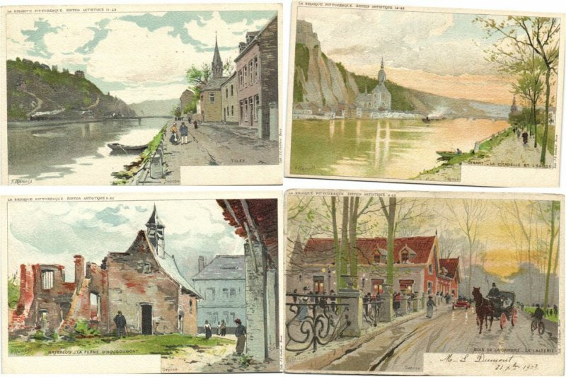 BELGIUM 69 Vintage Litho Postcards pre-1920 (L4107)