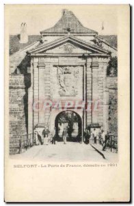 Old Postcard Belfort Gate France demolished in 1891