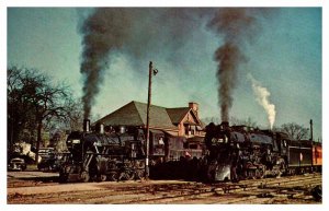 Postcard TRAIN SCENE Janesville Wisconsin WI AQ0782