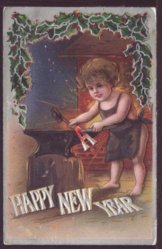 Happy New Year Child Anvil Postcard 2709