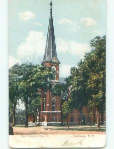 Pre-1907 CHURCH SCENE Cortland New York NY p5462