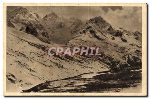 Old Postcard The Alps Year Lautaret view of the Peaks Snow Lautaret Peak Gasp...