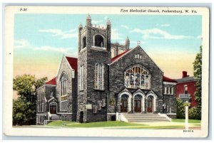 c1930's First Methodist Church Parkersburg West Virginia WV Vintage Postcard