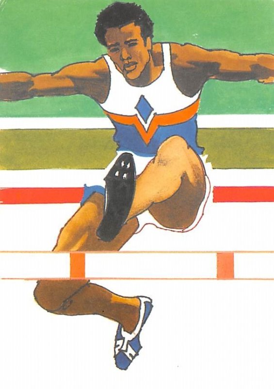 Artwork By Robert Peak, Used For Design Of Hurdles Stamp  