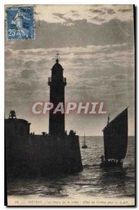 Postcard Old Treport Lighthouse la Jetee Effect of Contre Jour