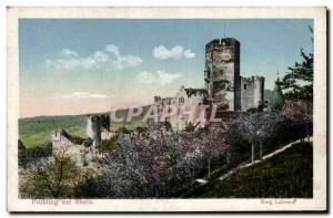 Postcard Old Fruhling am Rhein Burg Lahneck