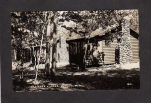 NH Iona Lake Village Cabins Conway New Hampshire Real Photo RPPC Postcard