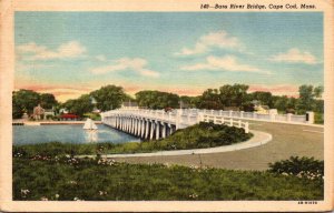 Massachusetts Cape Cod Bass River Bridge 1954 Curteich