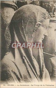 Old Postcard Reims Cathedral Virgin of the Visitation