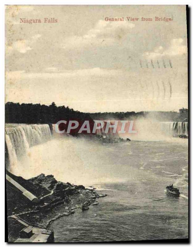 Old Postcard Niagara Falls General View From Bridge