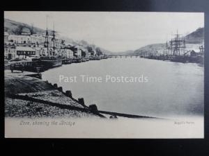 Cornwall LOOE showing The Bridge and Sailing Ships c1903 by Argall Series