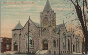 Postcard First Baptist Church Phoenixville PA 1914