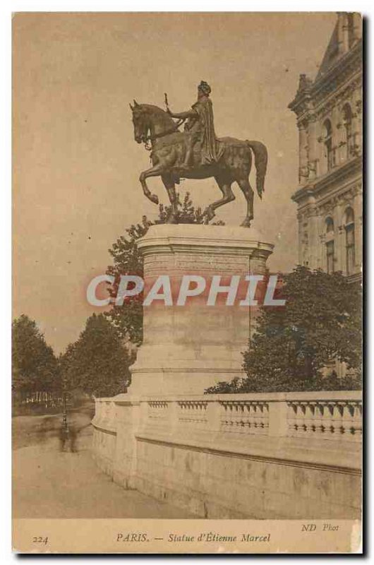 Old Postcard Paris Statue of Etienne Marcel