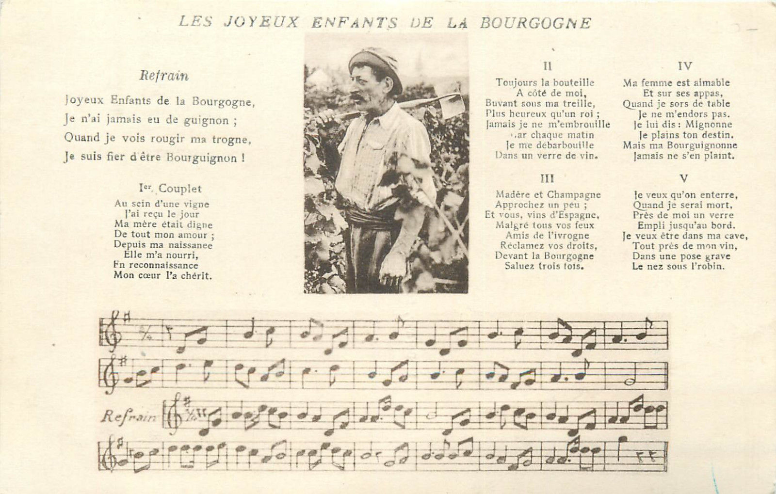 Cpa France Les Joyeux Enfants De La Bourgogne Song Lied Hippostcard