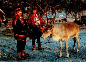 Finland Arctic Circle Santa Claus' Post Office Locals With Reindeer