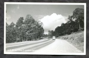 dc344 - MONTEAGLE Tenn 1940s Bus on US41 Real Photo Postcard