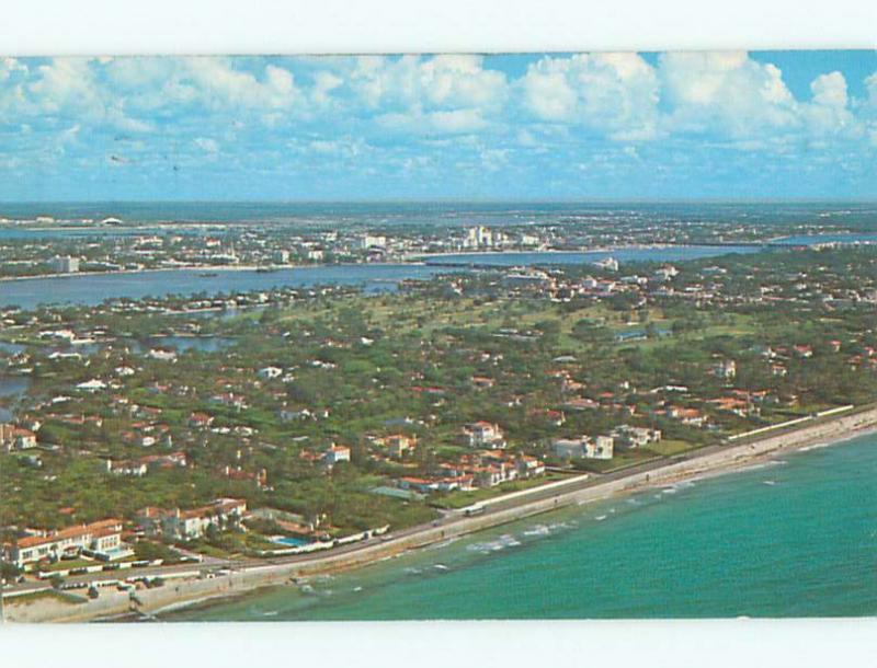 Pre-1980 AERIAL VIEW OF TOWN Palm Beach Florida FL n3125