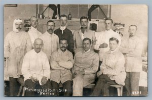 1917 GERMAN MILITARY HOSPITAL RED CROSS ANTIQUE REAL PHOTO POSTCARD RPPC