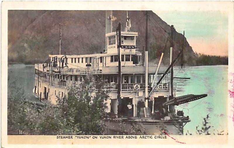 Fort Yukon AK Steamer Yukon Above Arctic Circle RPPC Postcard