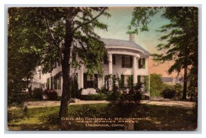 George McConnell Residence Urbana OH UNP Hand Colored Albertype Postcard V19