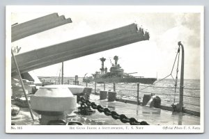 WWII Era U.S. Navy Battleship Big Guns Photo Postcard Frank G. Ennis Norfolk VA