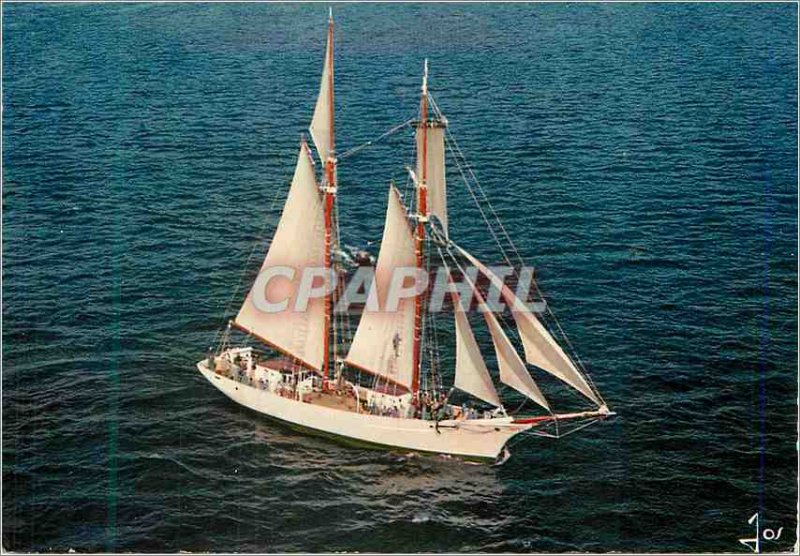 Postcard Modern Brittany in Any Colors Schooner Sail Boat on Ocean