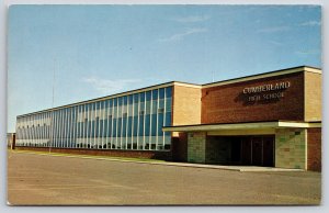 Cumberland Wisconsin~High School Bldg Street View ~Vintage Postcard