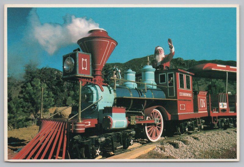 Train~Santa's Workshop~North Pole CO~Santa And His Train~Continental Postcard 