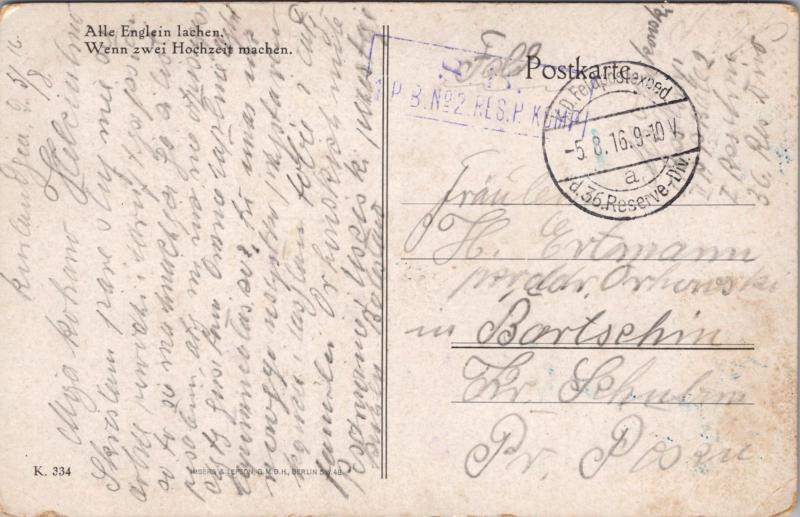 Alle Englein Lachen Wenn zwei Hochzeit machen Comedy c1916 Postcard E21